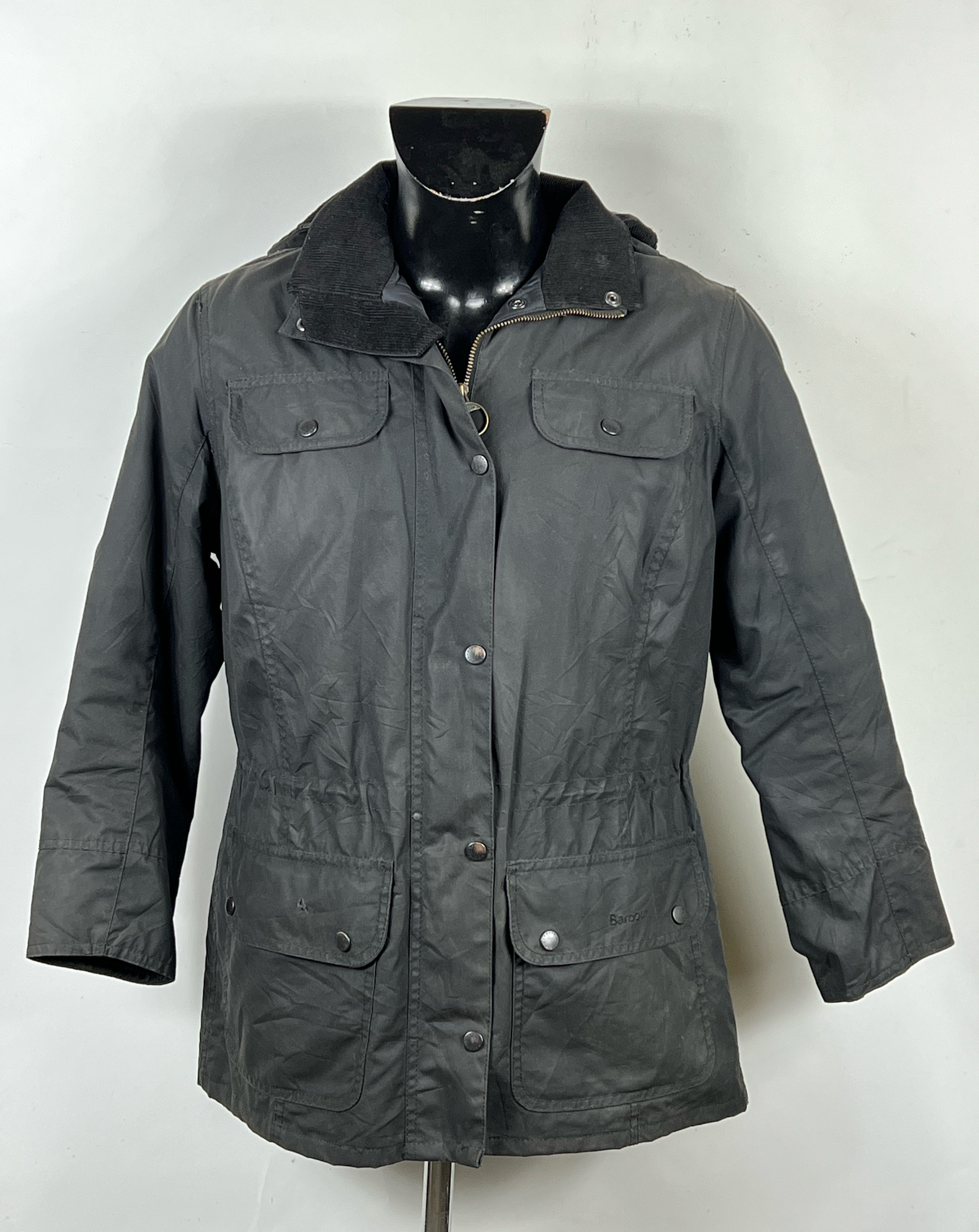 Giacca Barbour nera da donna UK14 tg. 42 ita Black wax jacket size UK