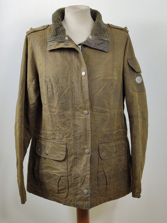 Giacca Barbour verde Donna Medium uk14 tg.42/44 -Lady Redcliffe wax jacket size UK14