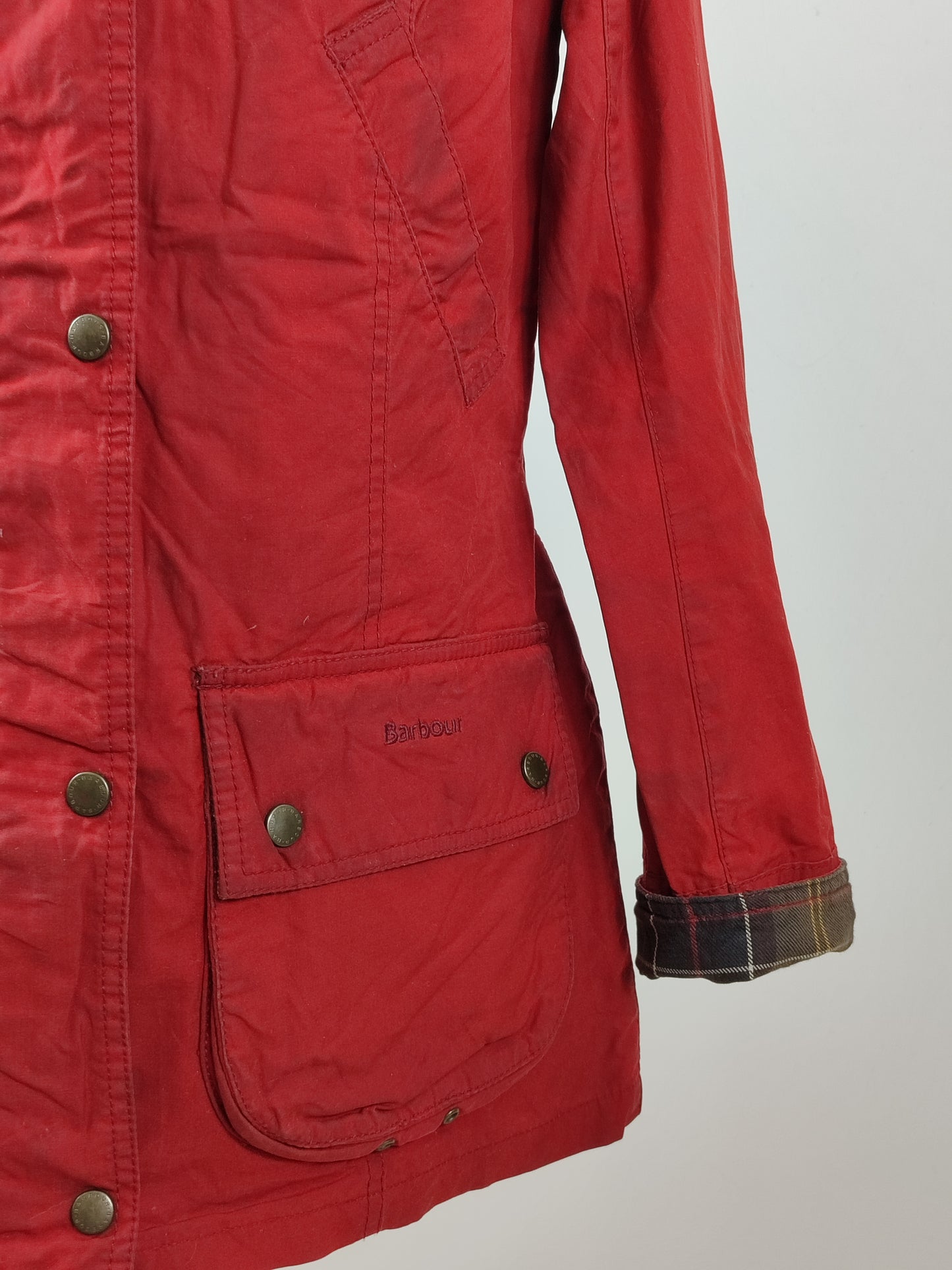 Giacca Barbour donna rosso Vintage Beadnell Uk 12 Medium-Lady Red Vintage Beadnell M