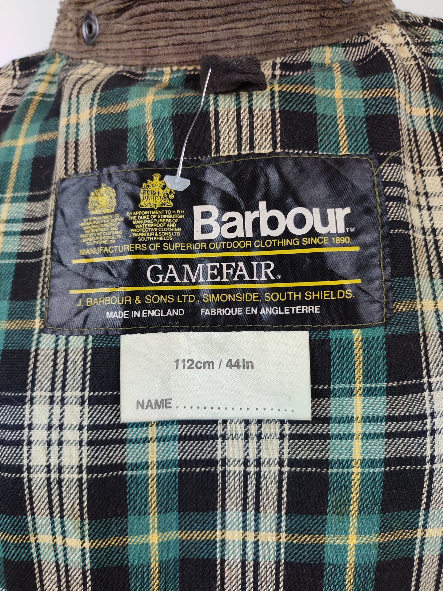 Barbour Gamefair Verde C44/112 cm Green Wax Vintage Gamefair Jacket c44 Large