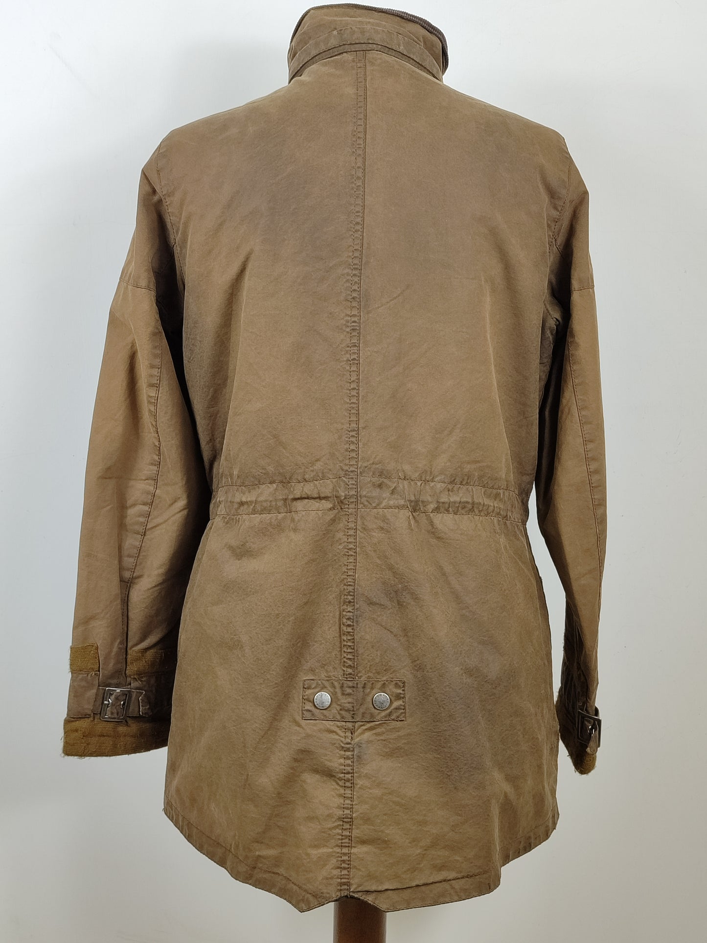 Barbour da donna cerato Oliva Small Uk10 - Lady Vintage Troop Olive Wax Jacket size Uk10