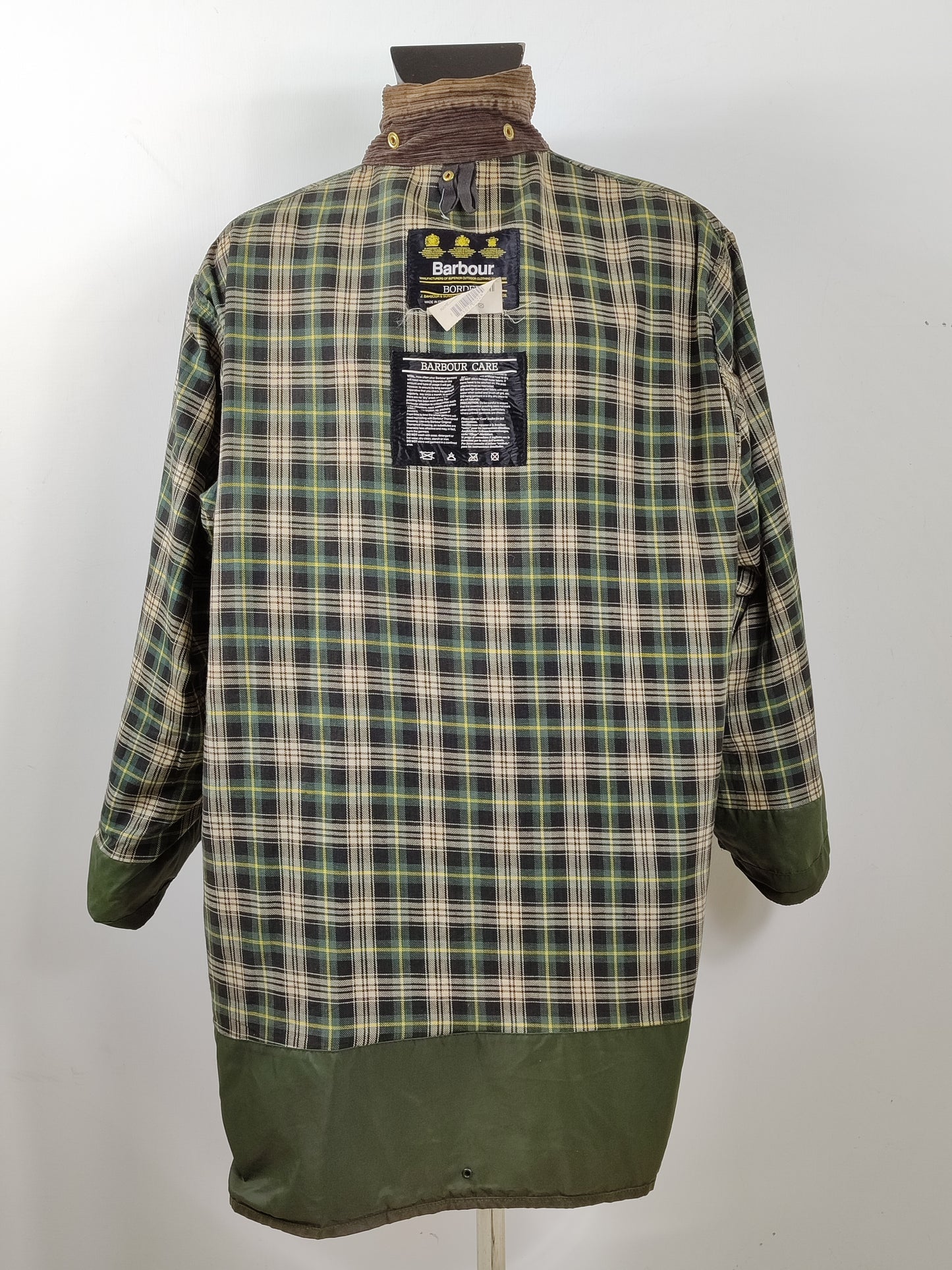 Barbour Giacca Border verde Vintage Uomo Cerata C50/127 cm -Green wax coat size XXL
