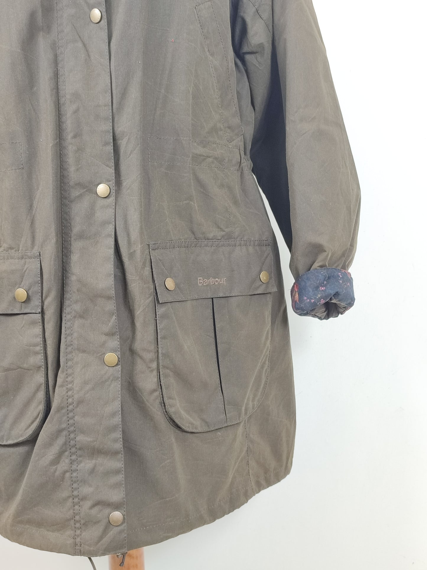 Giacca Barbour cerata verde con cappuccio tg.48 Uk18-Wax Olive Hood Tors Jacket Uk18