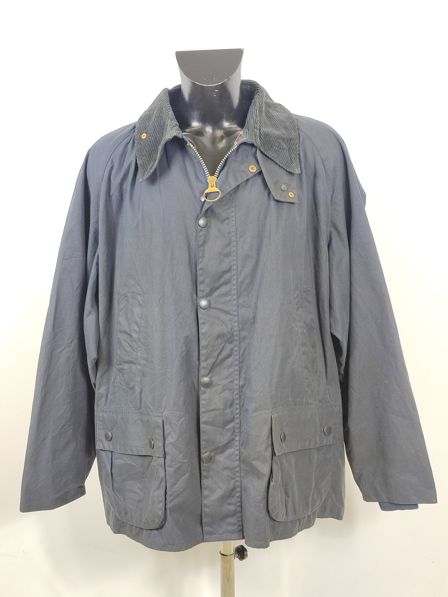 Barbour Giacca Bedale Blu Vintage C52/132 CM XXXL Man Navy Waxed Bedale Jacket XXXL