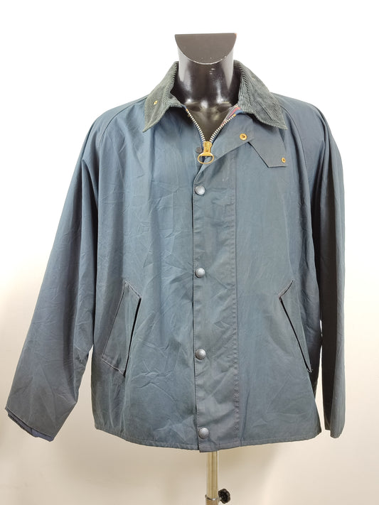 Giacca Uomo Barbour vintage Transport blu c46/117 cm Navy Waxed Transport Jacket Size XL