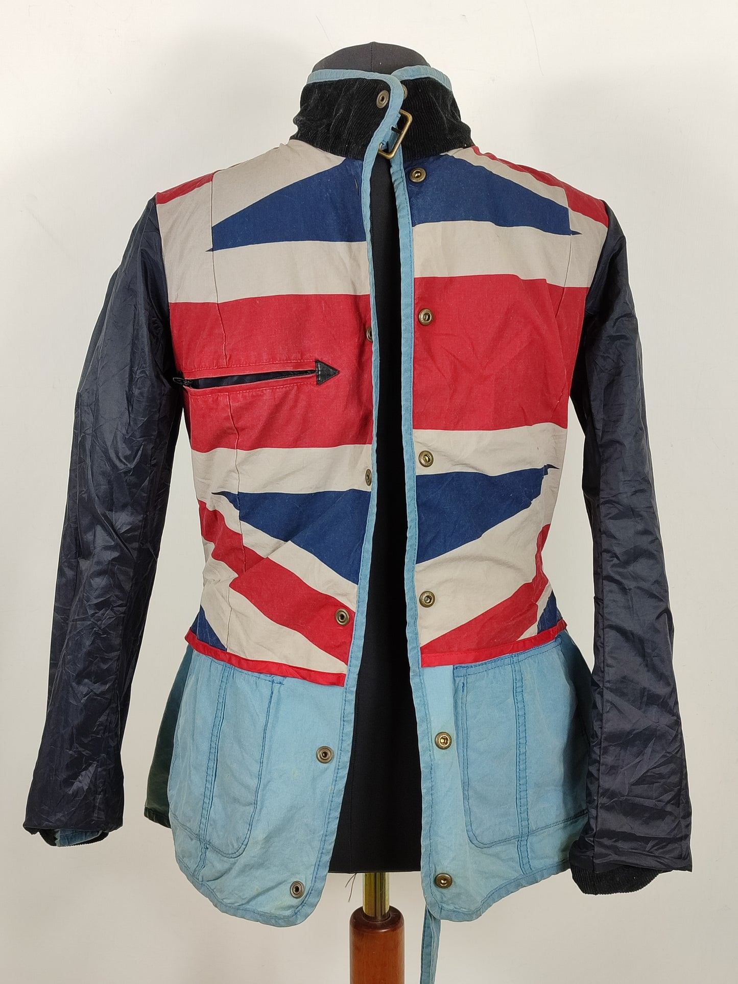 Giacca Barbour International Donna SMALL UK10 -Lady International Union Jack jacket UK10 Small