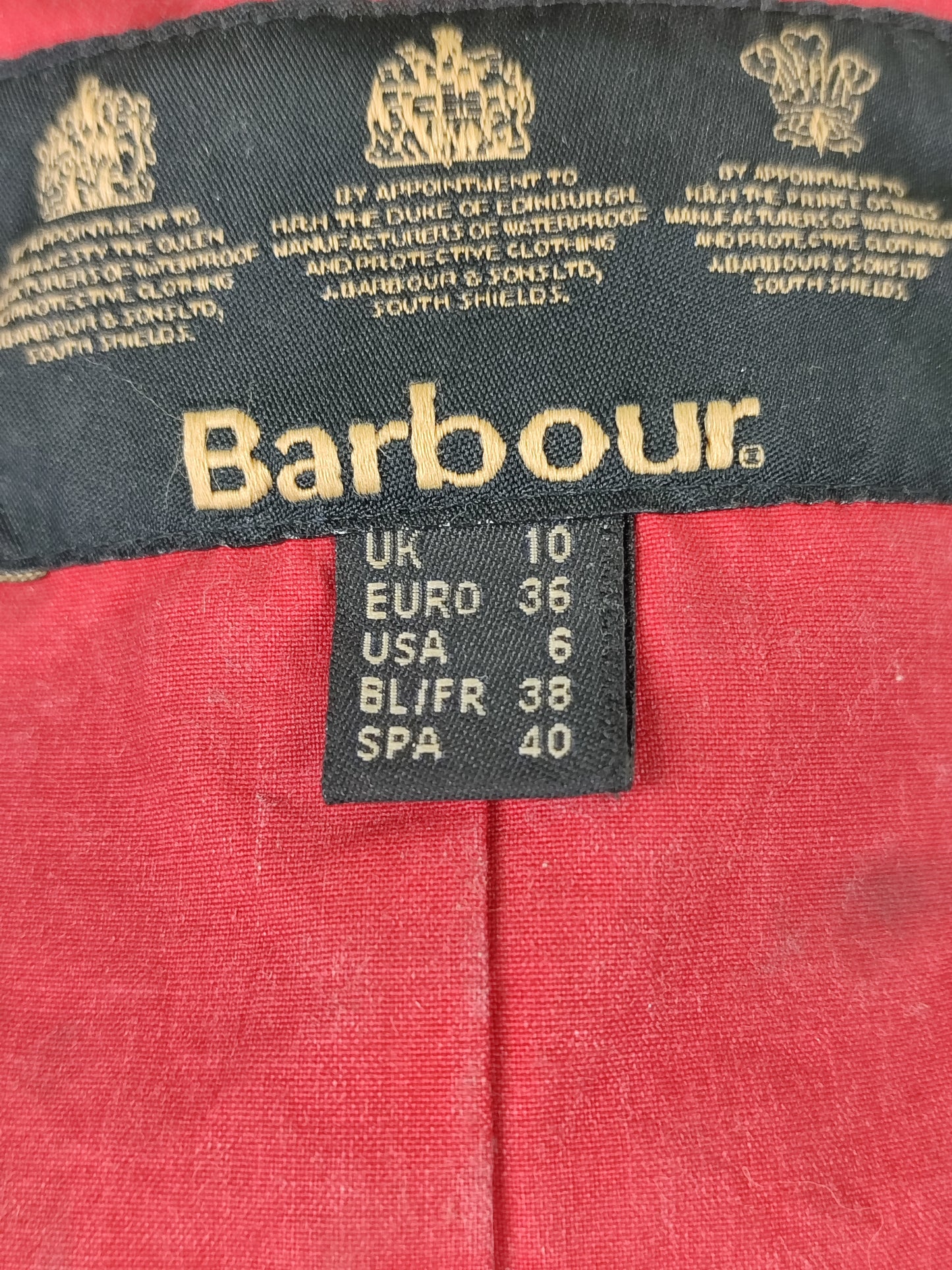 Giacca Barbour International Donna SMALL UK10 -Lady International Union Jack jacket UK10 Small