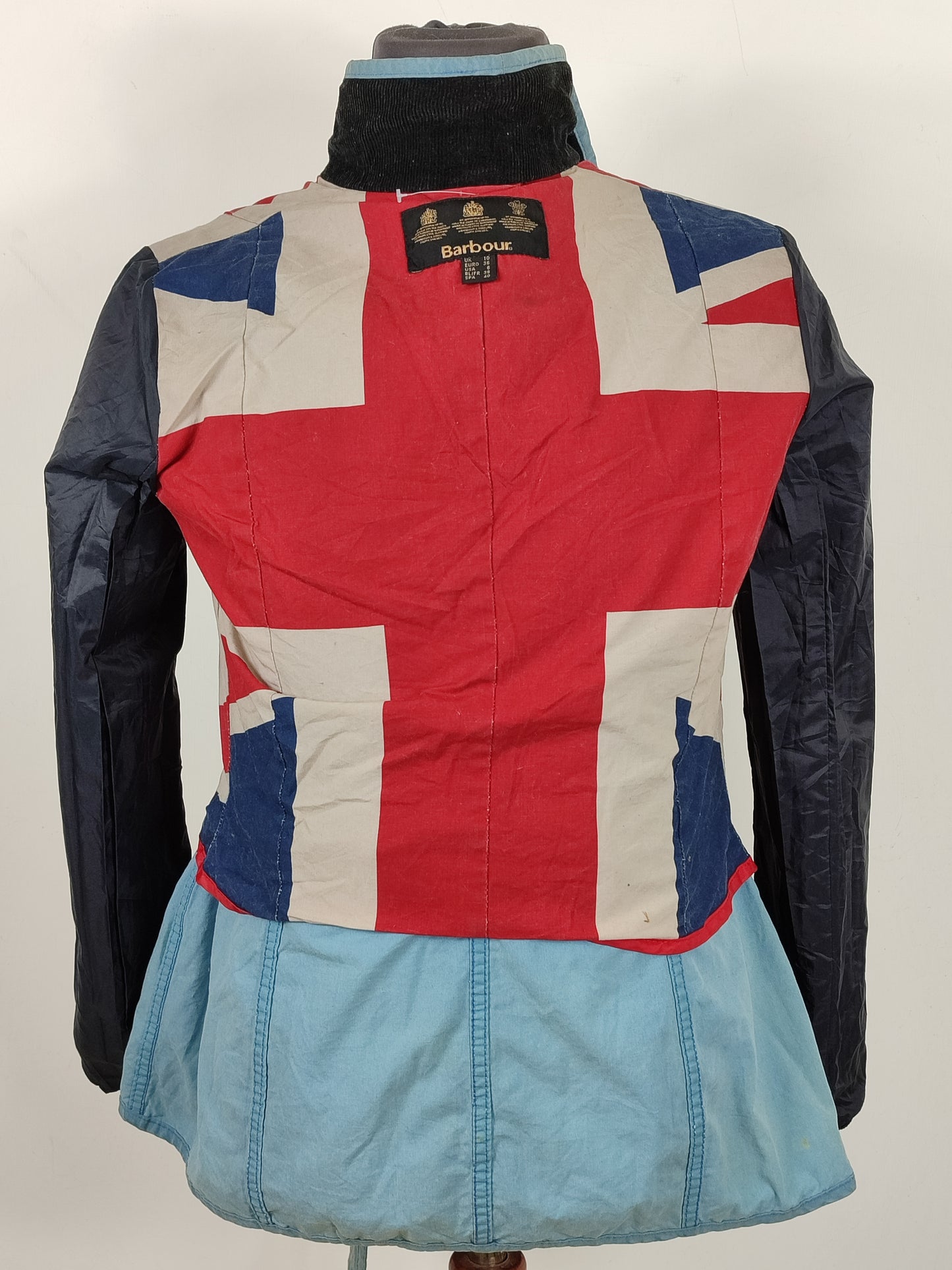 Giacca Barbour International Donna SMALL UK10 -Lady International Union Jack jacket UK10 Small