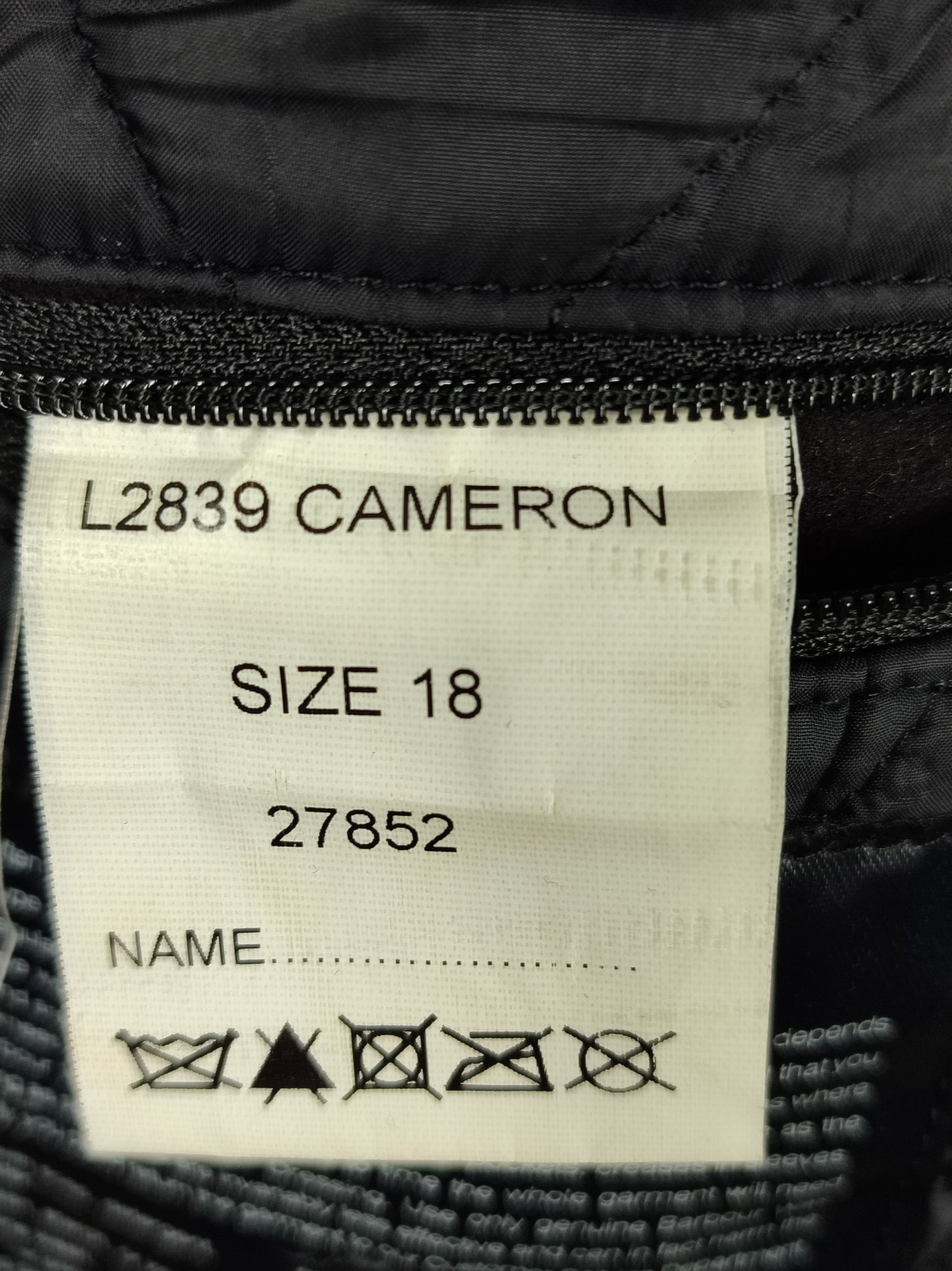 Giacca Barbour Nera Cerata Unisex Cameron tg.48 Uk18-Wax Black Cameron Jacket Size Uk18