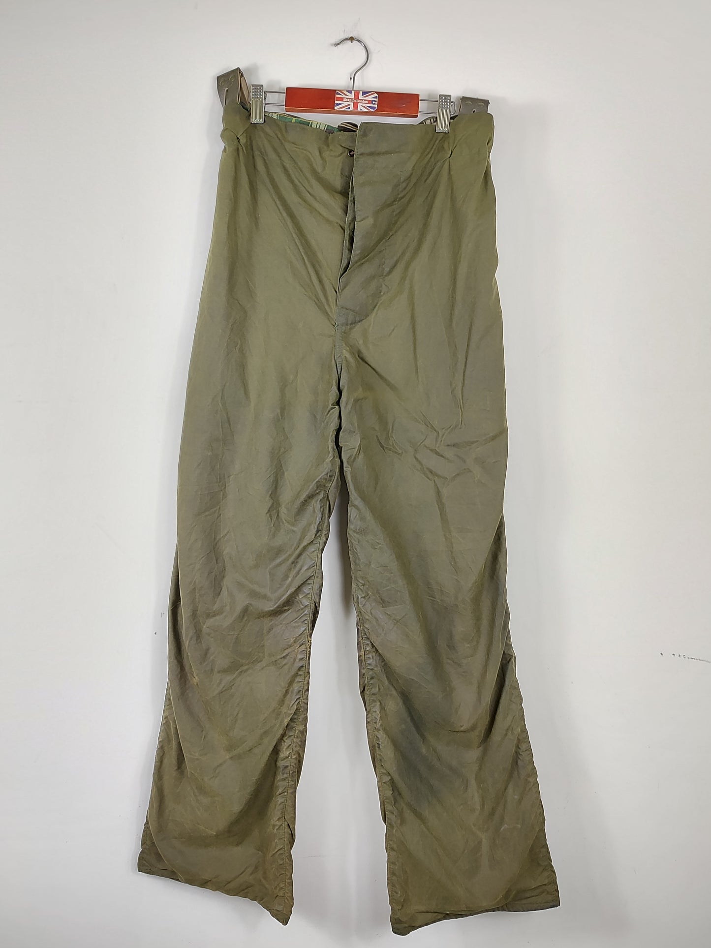 Pantaloni Barbour verdi da pesca cerati Large- Wax Man Vintage Fishing Trousers Large