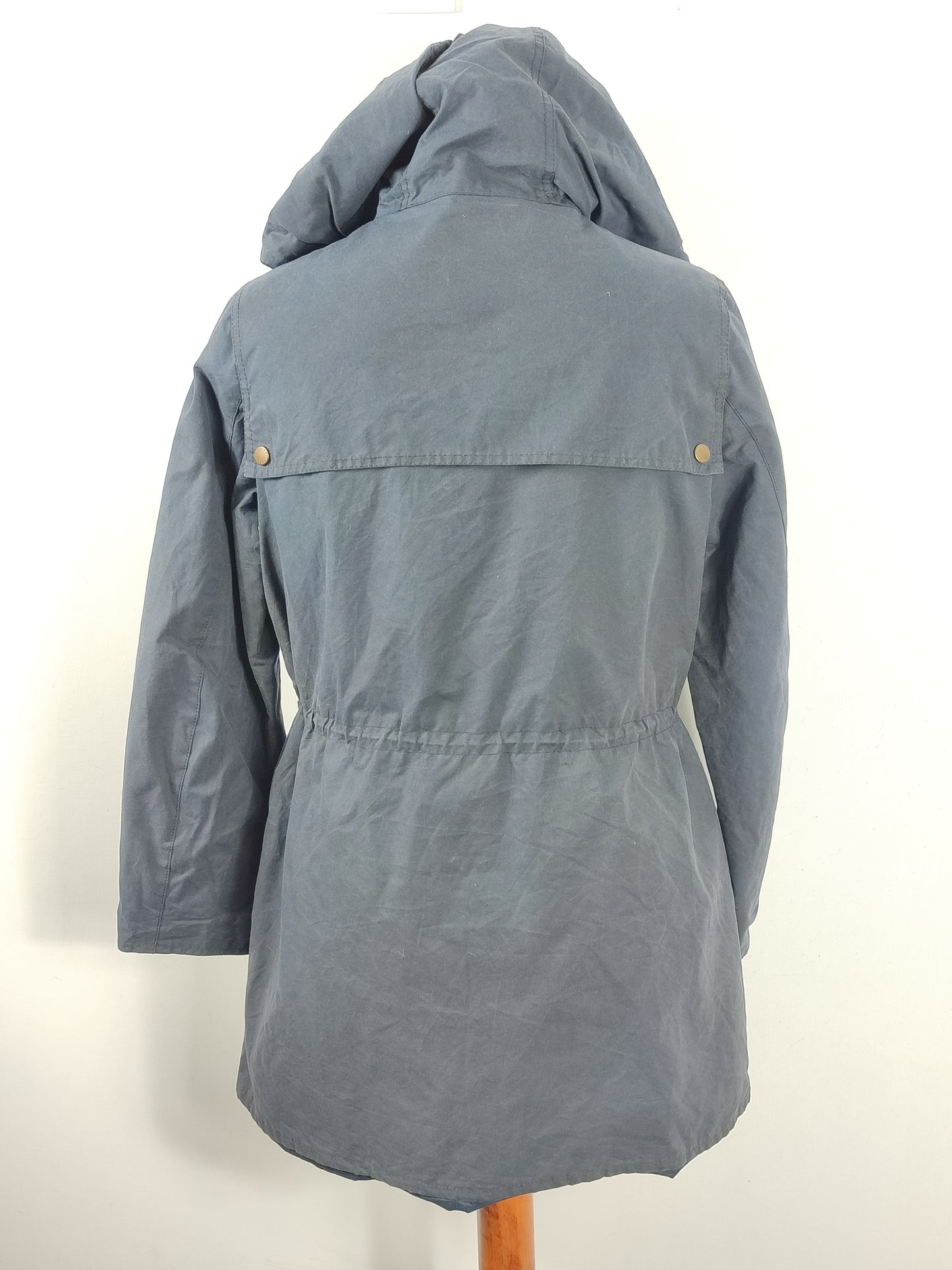 Barbour da donna blu con cappuccio e stampa UK12 Medium- Lady Liberty Durham Blue size Uk12