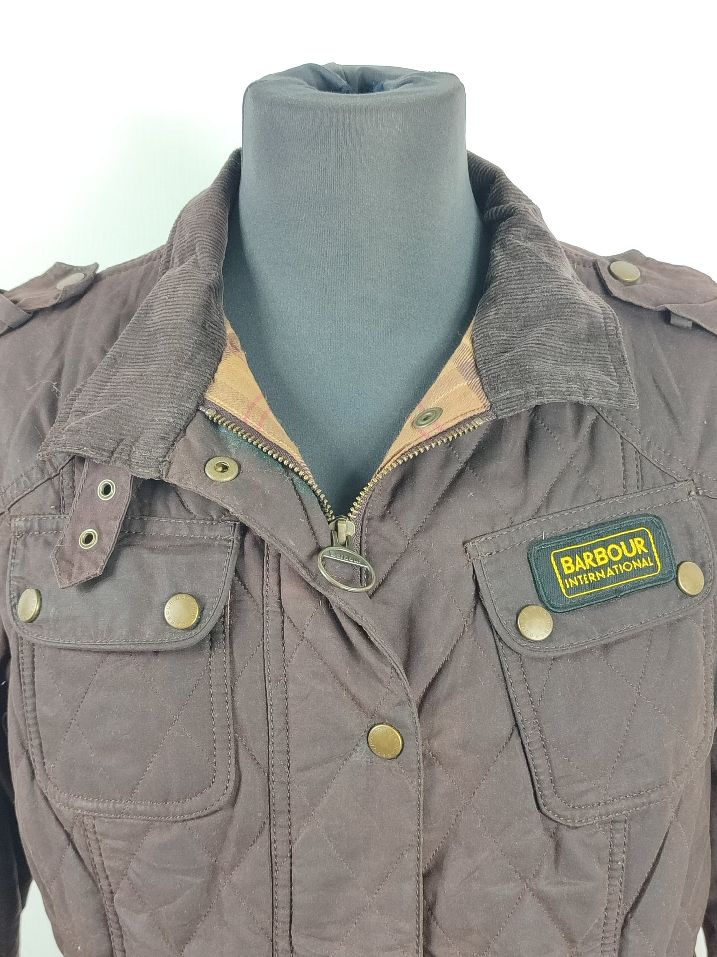 Giacca Barbour International Marrone Donna Medium UK14  -Lady International Brown UK14 Size M