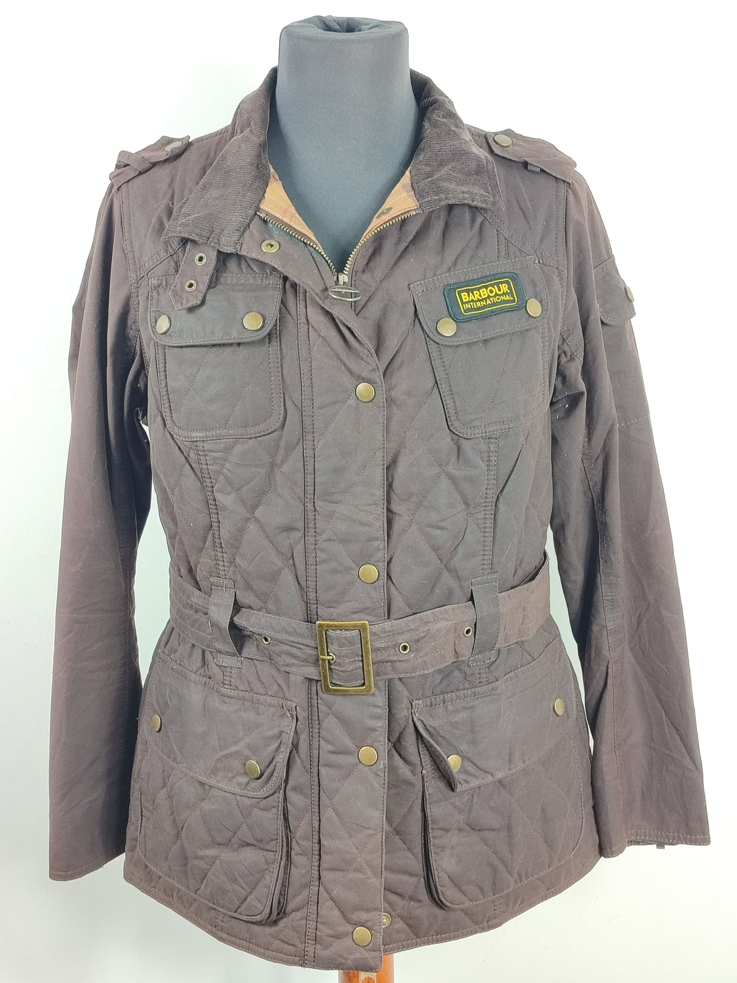 Giacca Barbour International Marrone Donna Medium UK14  -Lady International Brown UK14 Size M