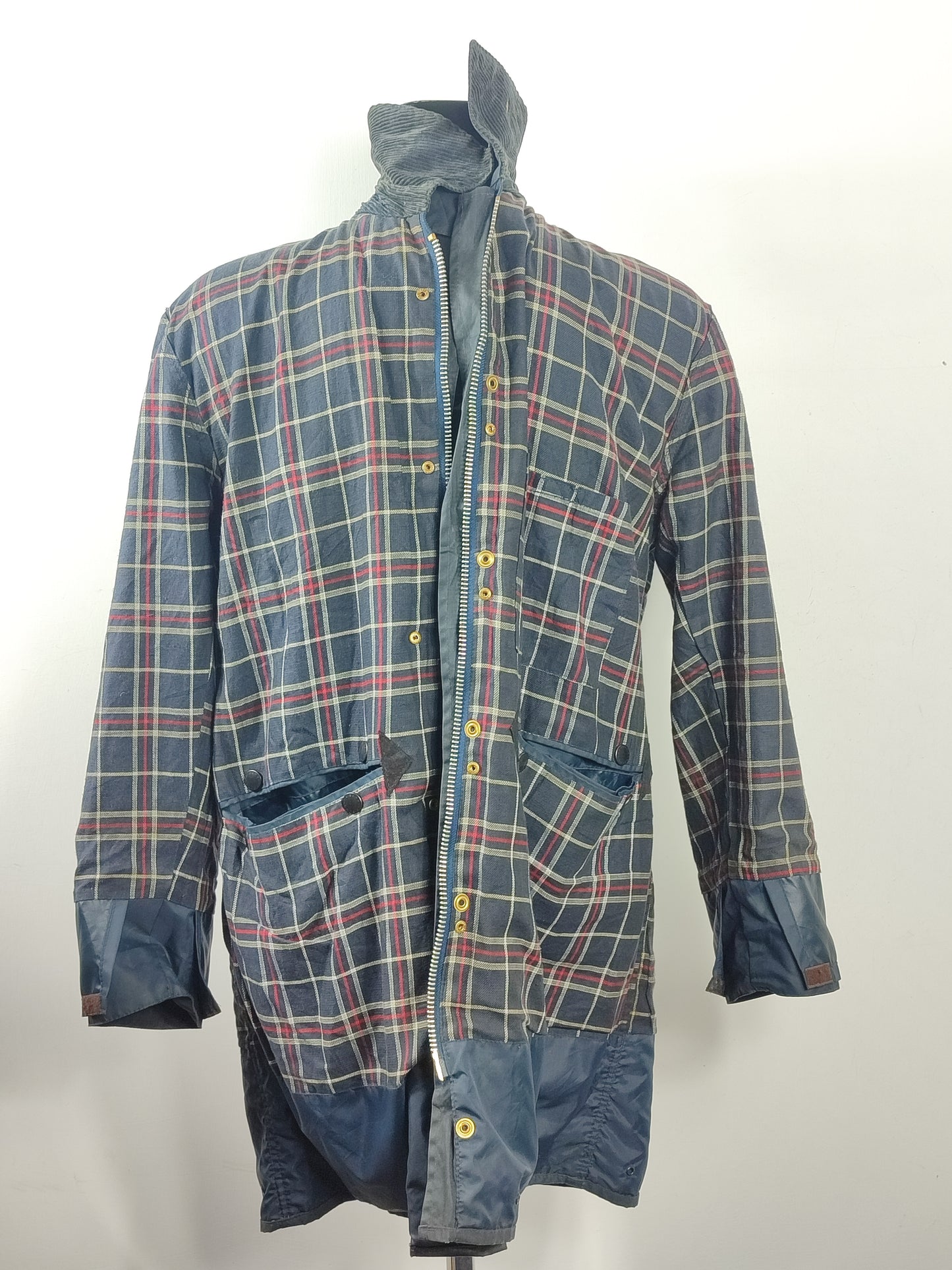 Barbour GIacca Border blu cotone Cerato C40/102 cm Navy Border Coat Size M/L tg. 50 ita