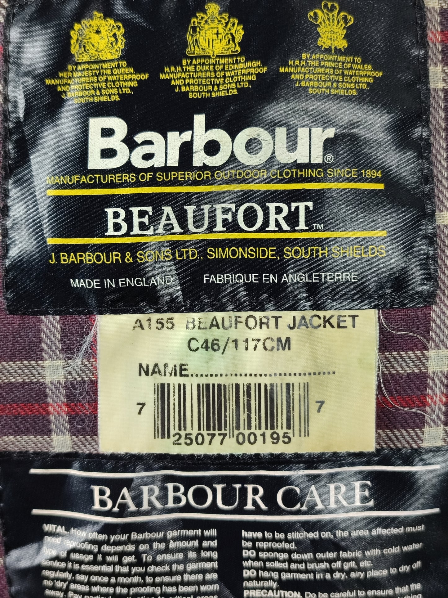 Barbour Giacca Beaufort vintage blu C46/117cm - Navy Beaufort Waxed Vintage jacket XL
