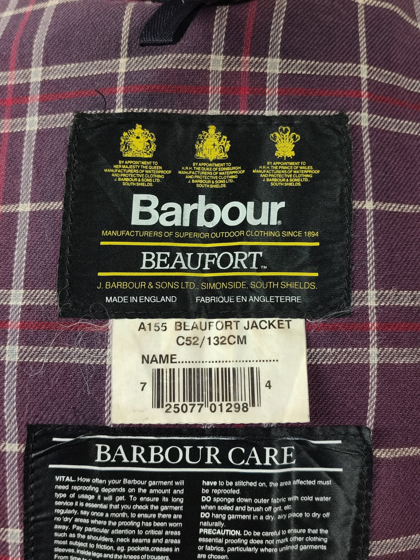 Barbour Giacca Beaufort vintage blu C52/132 cm Navy Wax Beaufort jacket XXXL