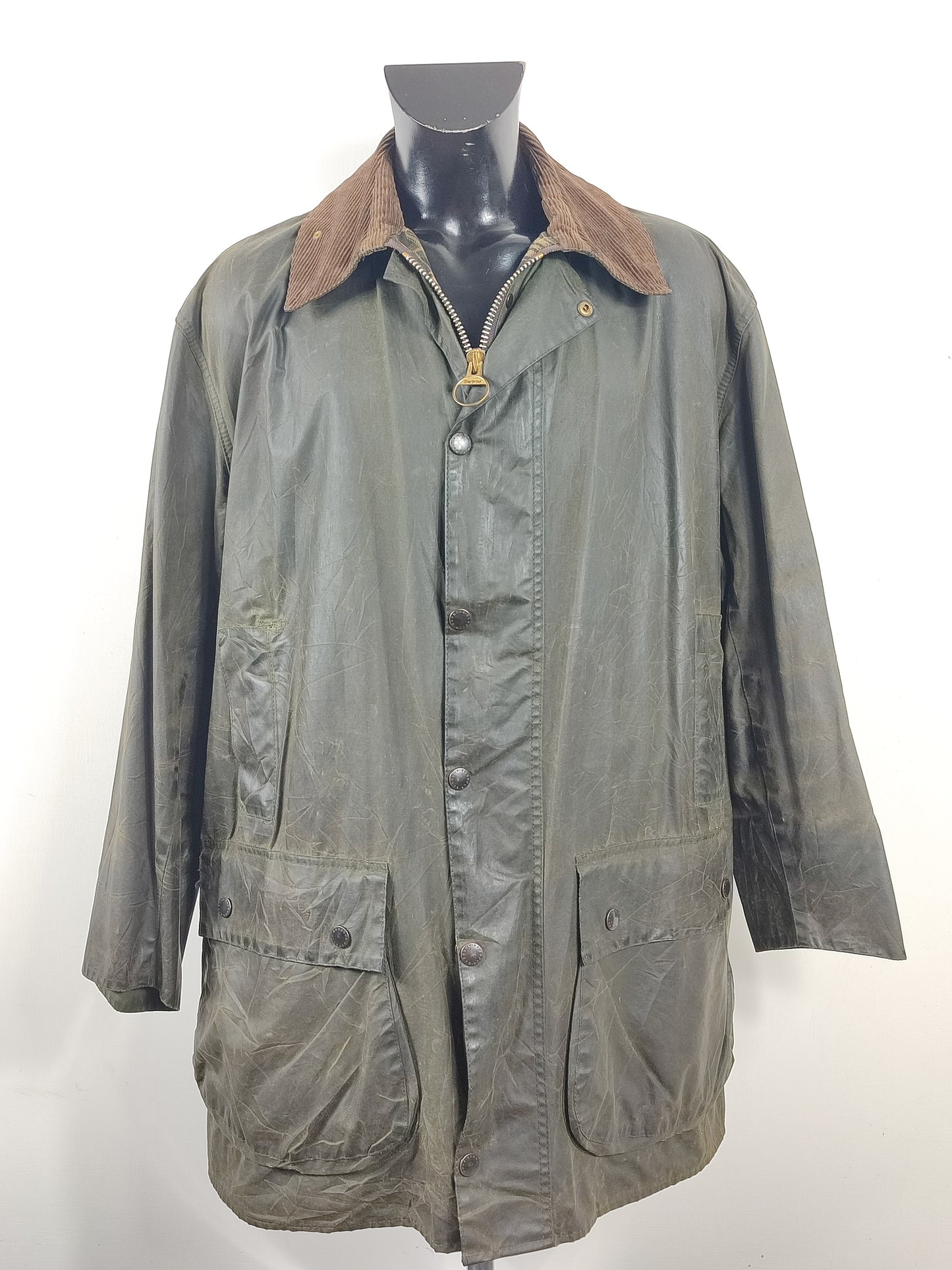 Barbour Border verde da uomo cotone Cerato C46/117 cm Man Green Border Coat Size XLarge