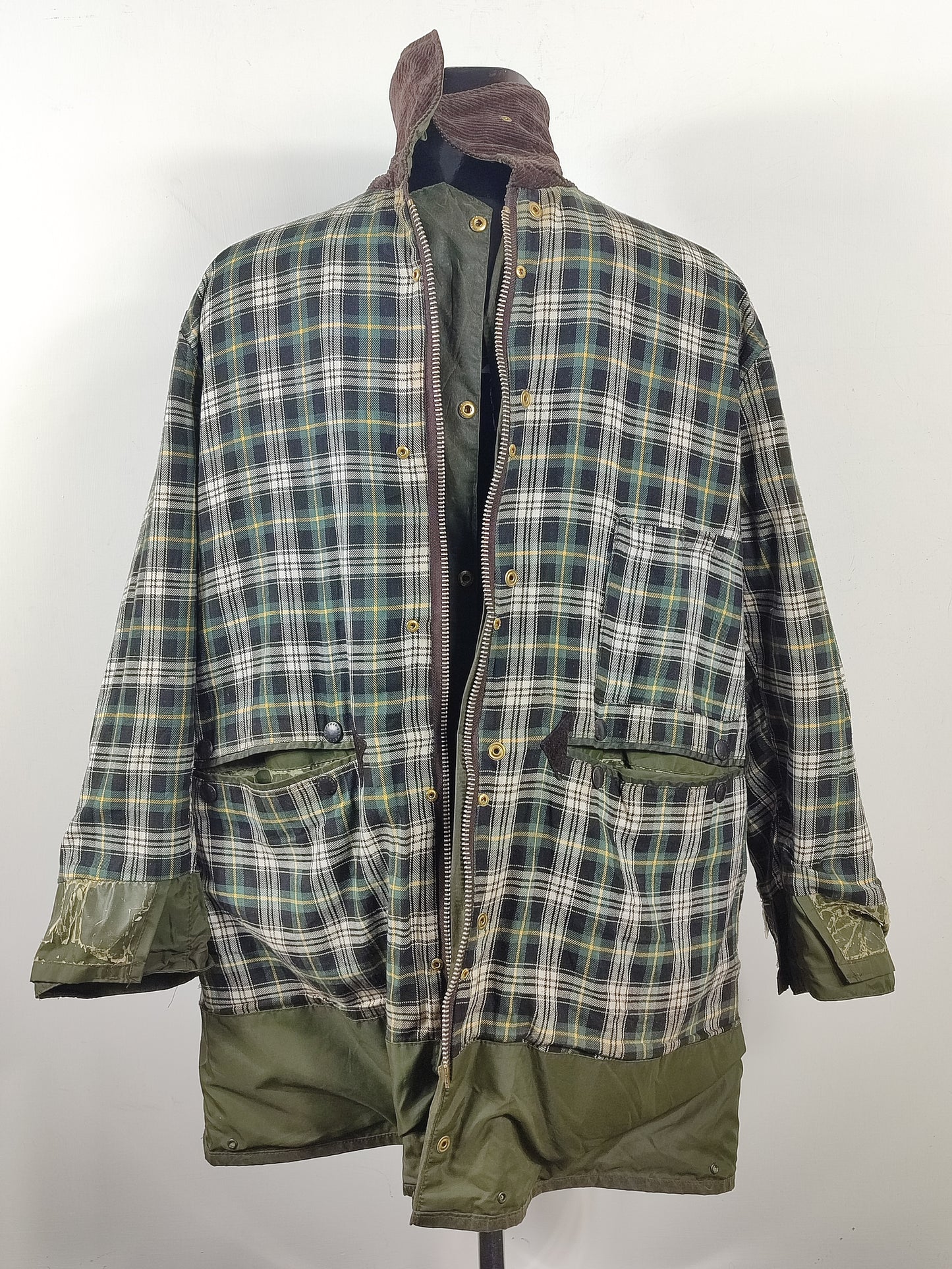 Barbour Uomo Border vintage verde Cerato C44/112cm Green Border Wax Coat Large XLarge