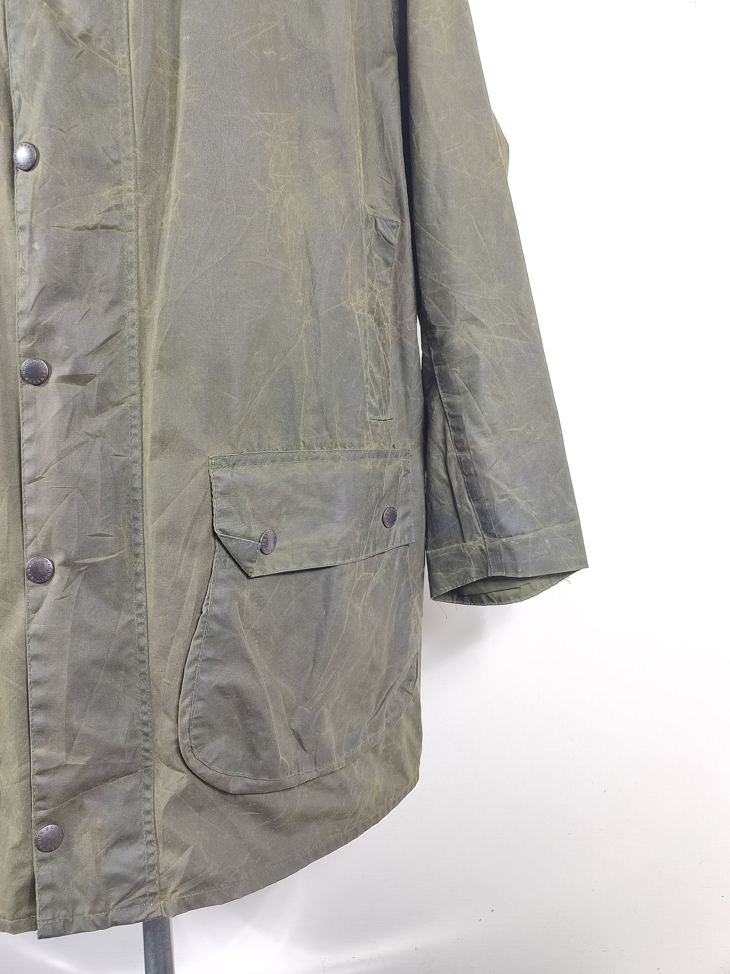 Barbour Uomo Border vintage verde Cerato C44/112cm Green Border Wax Coat Large XLarge