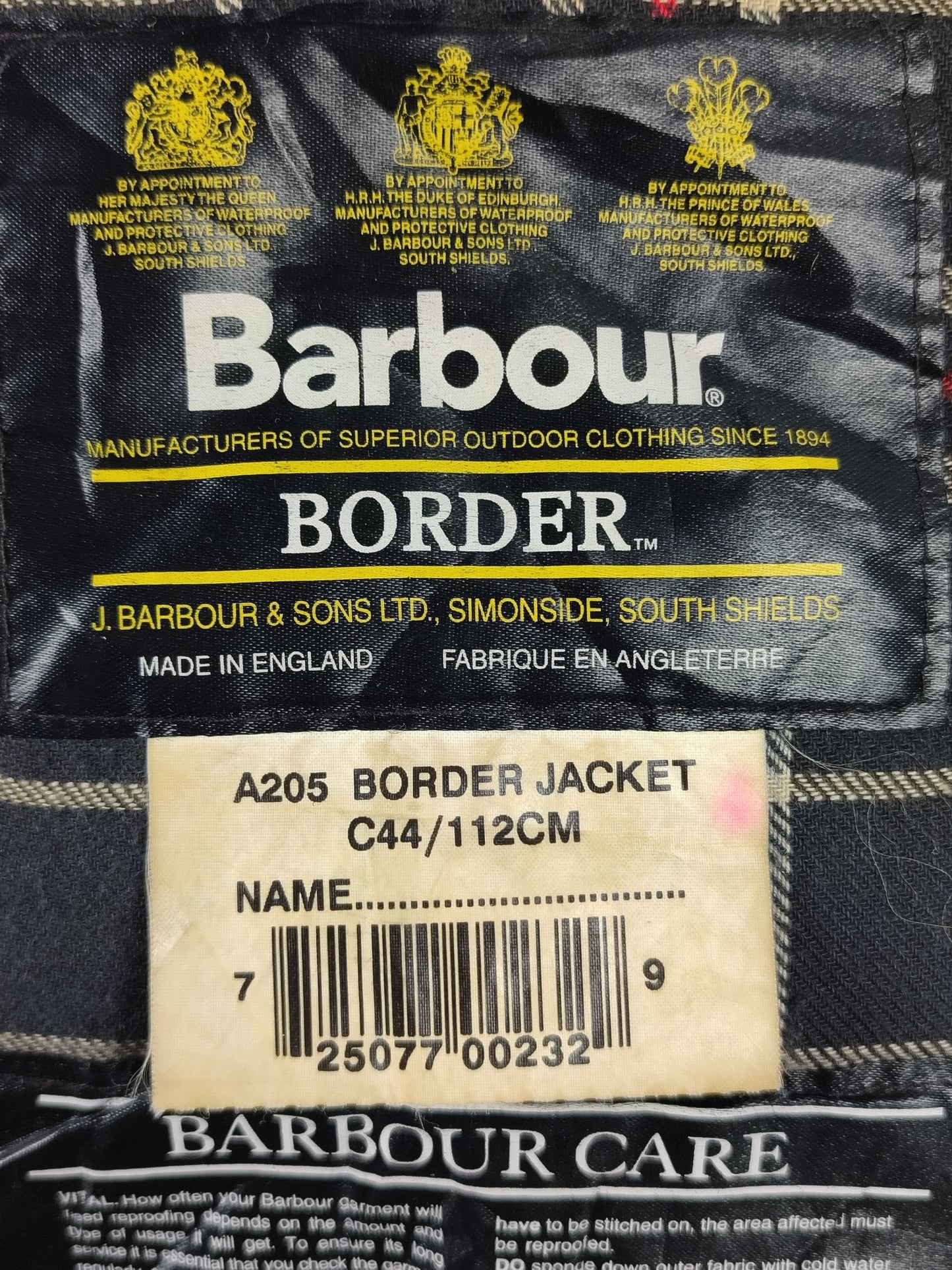 Barbour Uomo Border vintage Blu Cerato C44/112cm Navy Border Wax Coat Large XLarge