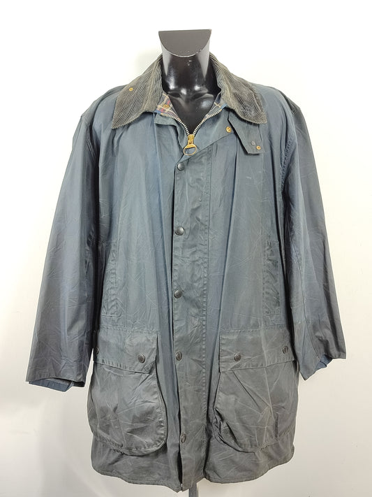 Barbour Giacca Uomo Border blu Vintage C48/122cm Xlarge- Navy wax Vintage Border Coat XL