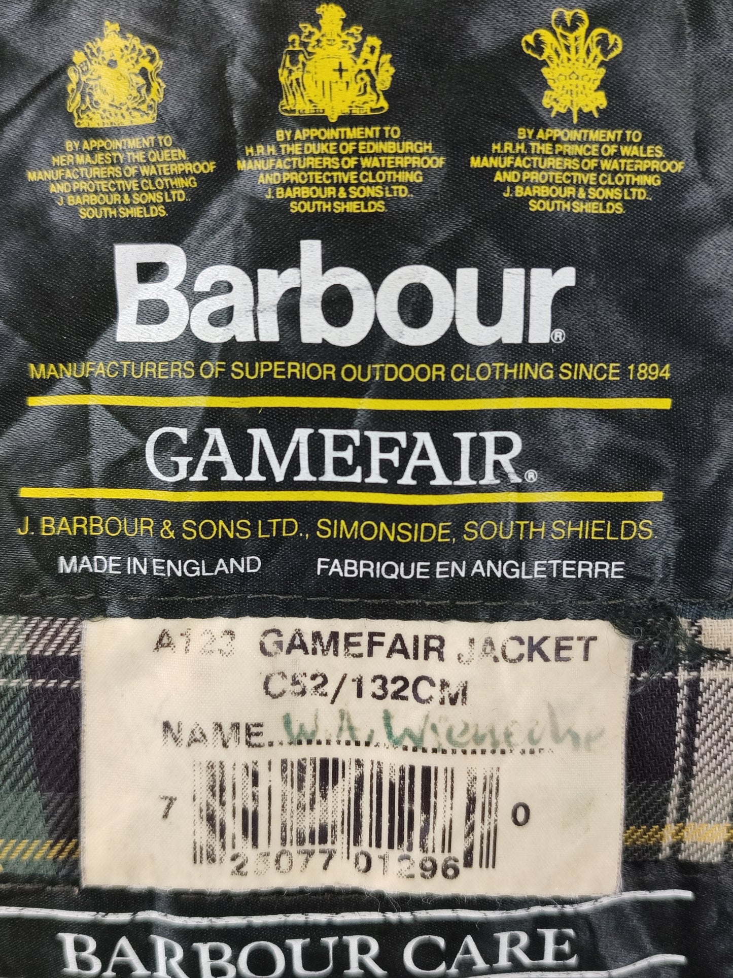 Barbour Gamefair Verde C52/132 cm Green Wax Vintage Gamefair Vintage Jacket  Size XXXL