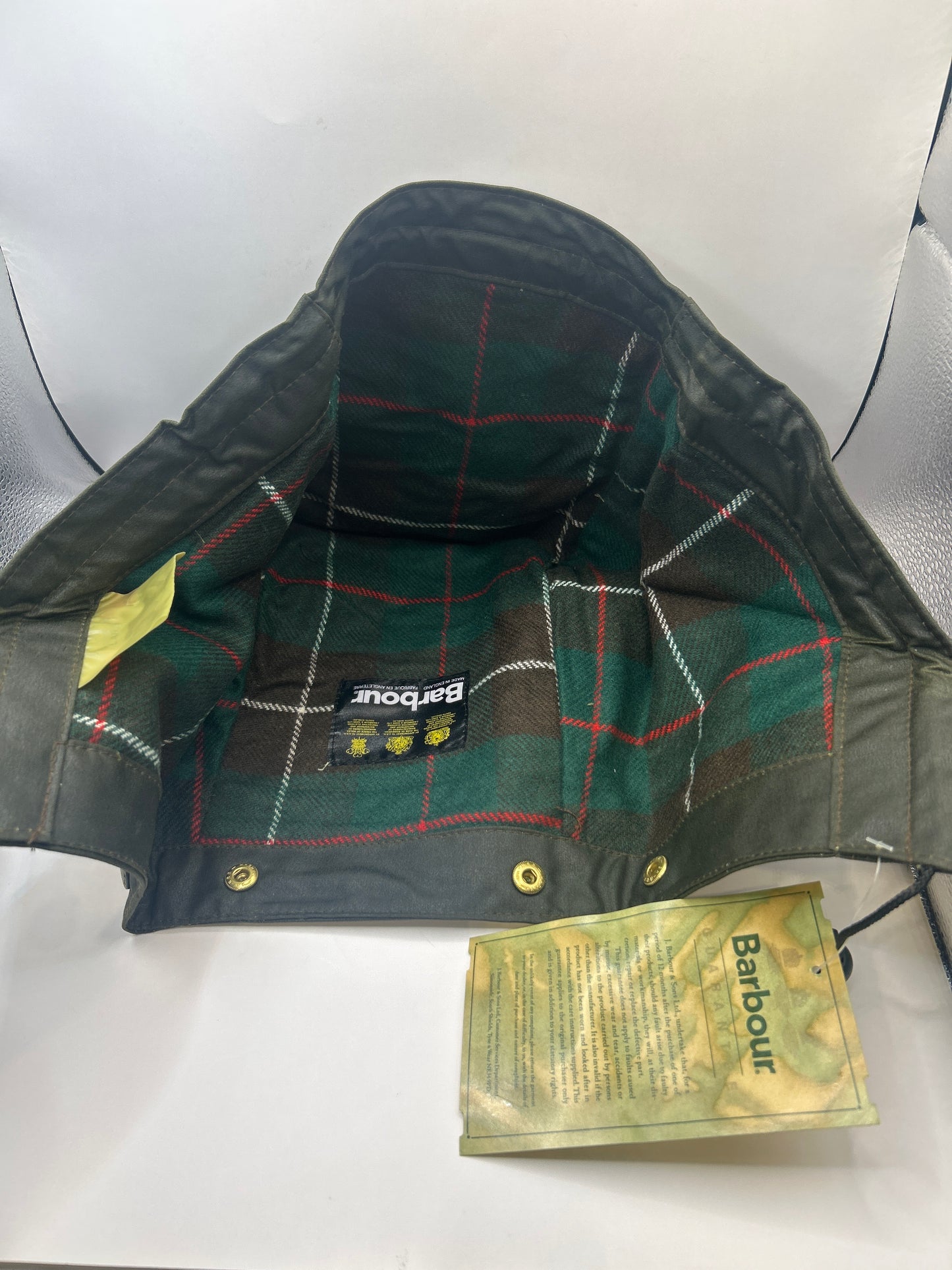 RARO Cappuccio Barbour vintage verde per Northumbria cerato Taglia Unica -Rare Northumbria Hood A411