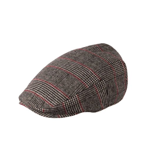 Coppola nuova inglese in lana grigia a fantasia - New English Grey Wool Flat cap One size