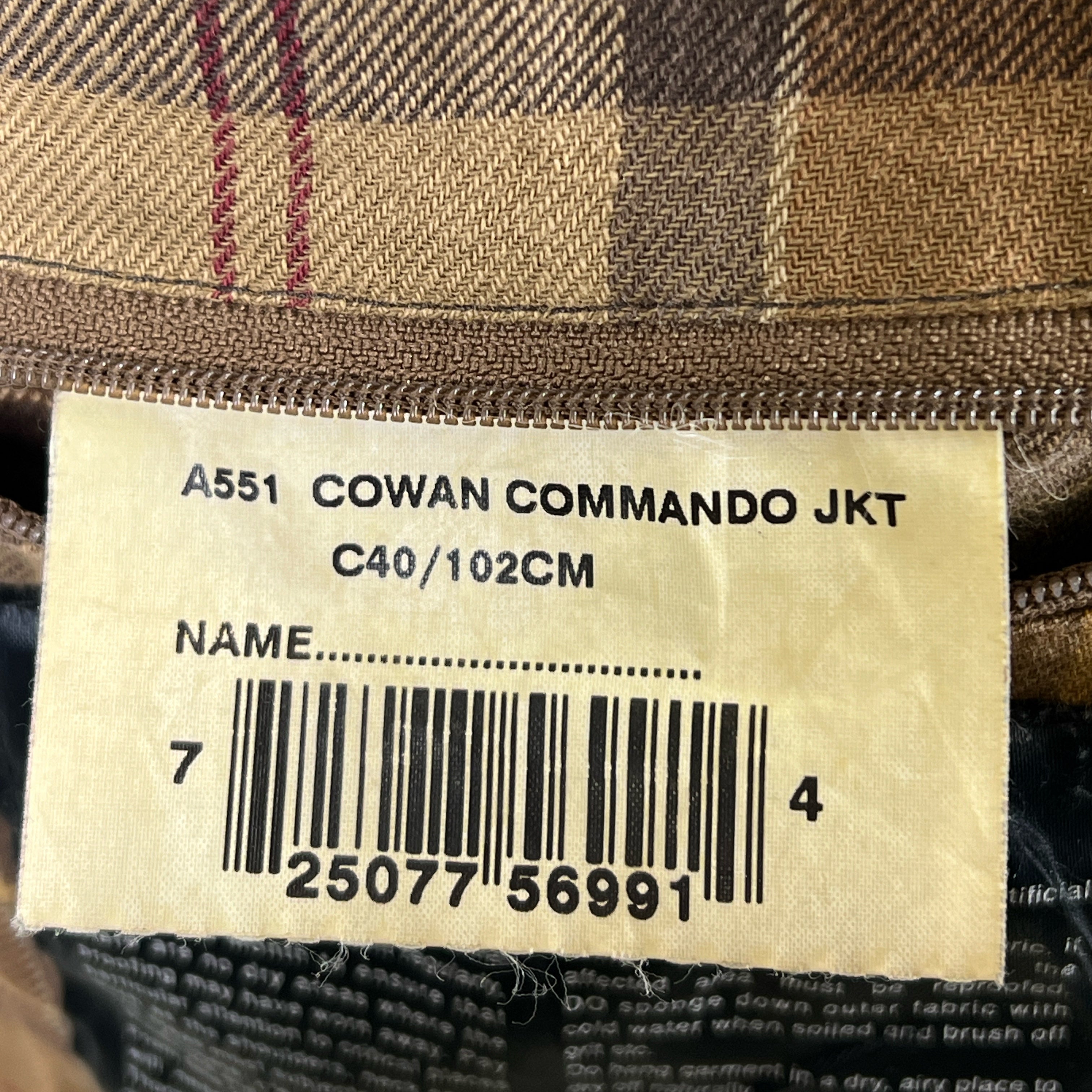 RARA Barbour Giacca Cowen Commando Marrone c40/102 cm Brown wax