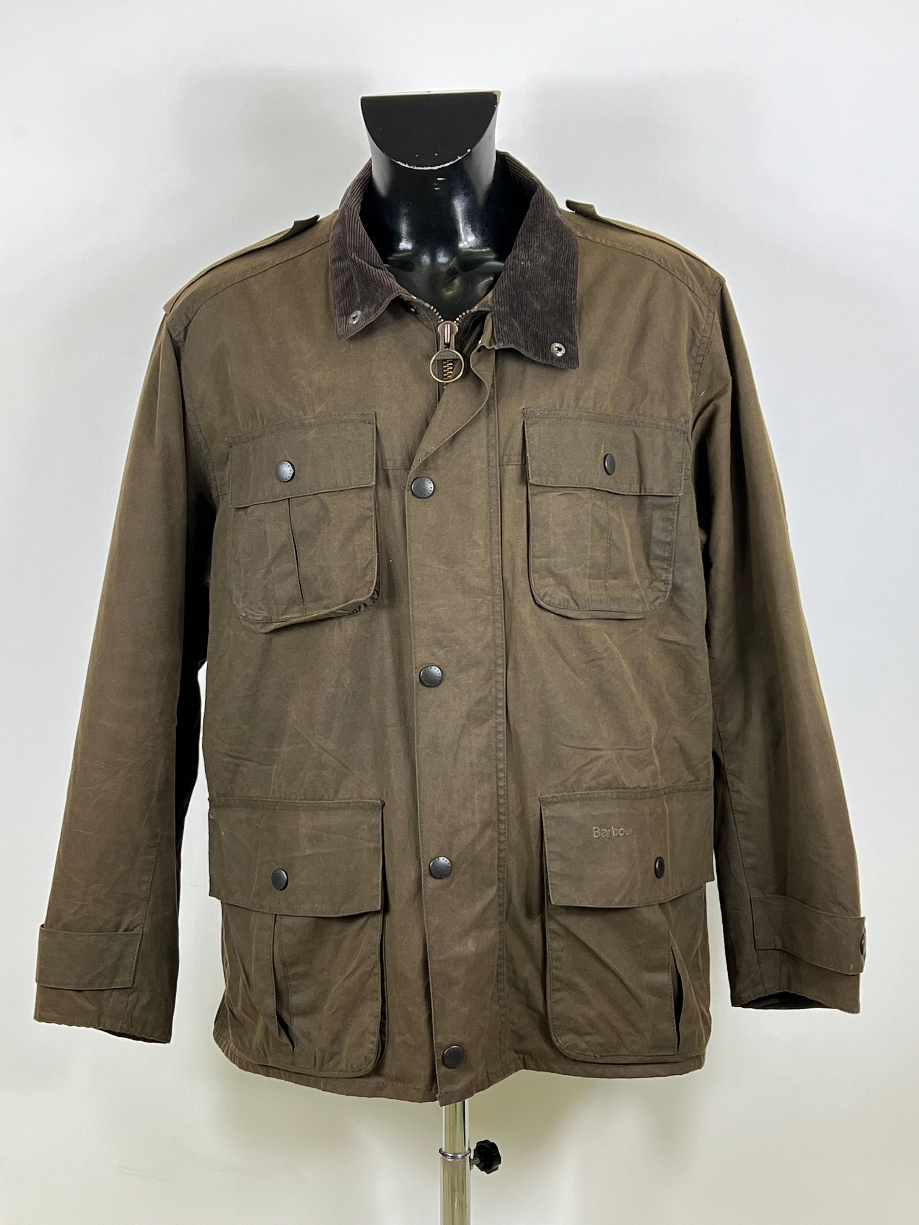 Giacca Uomo Barbour Trooper verde cerata XLarge Man Green Cotton