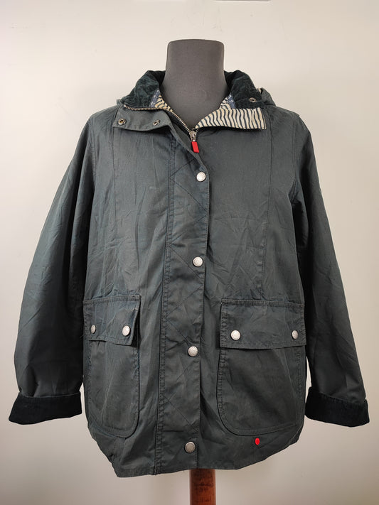 Giacca Barbour Blu Cerata con cappuccio Unisex tg.46 Godrevy navy waxed jacket Size UK16