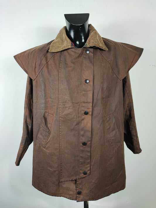 RARO Barbour Backhouse marrone C38/97 cm Riding Brown Wax Jacket Small