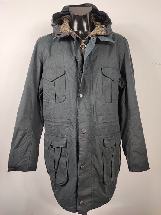 Parka Barbour cerato Blu imbottito XLarge - Man Oakum wax navy jacket size XL with hood
