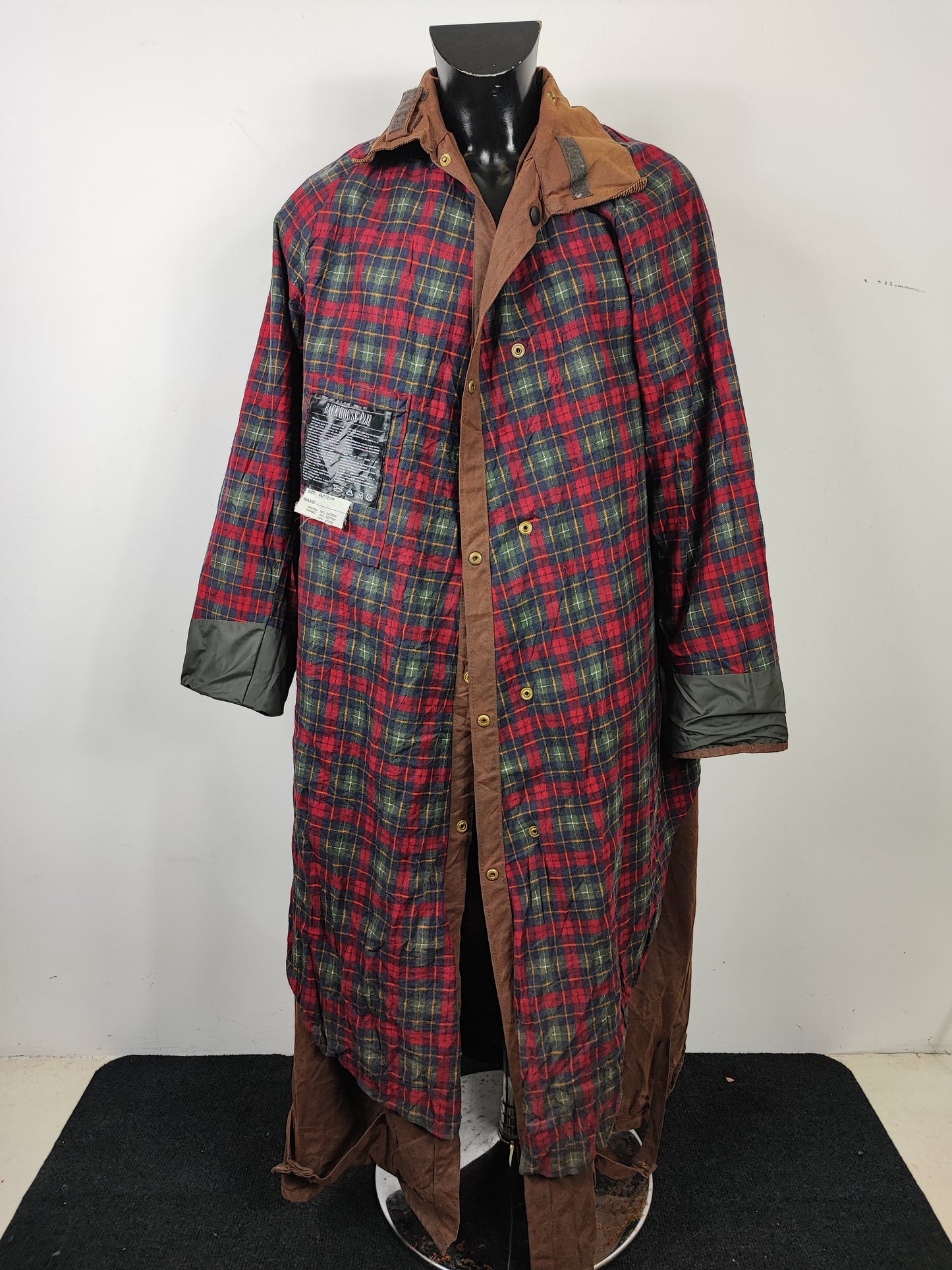 RARO Barbour Backhouse lungo marrone C44/112 cm XLarge Man Brown Long Coat XLarge