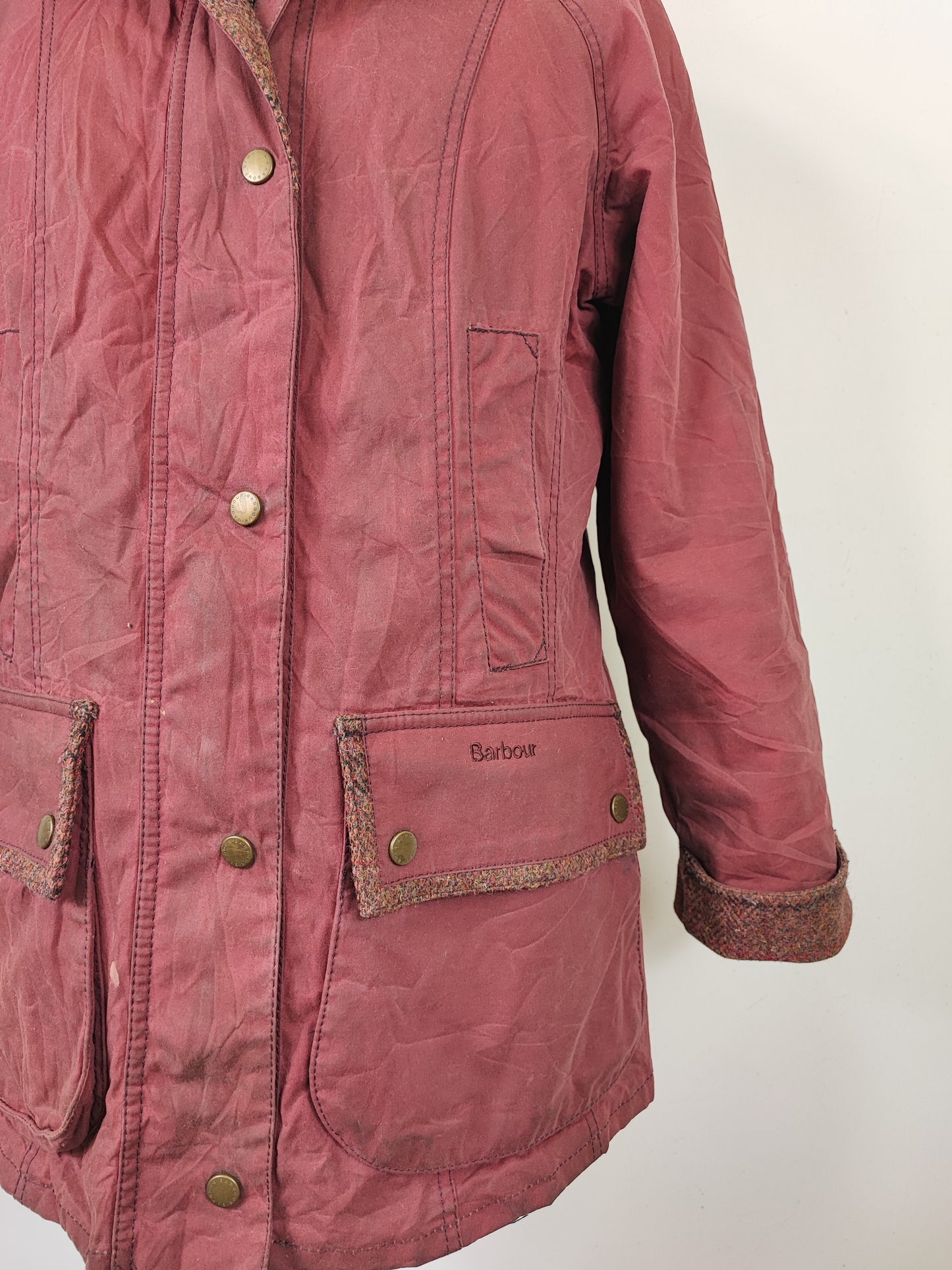 Giacca Barbour da donna cerata rossa Templates Uk10 Small -Lady Wax Templates Jacket size Uk10 S