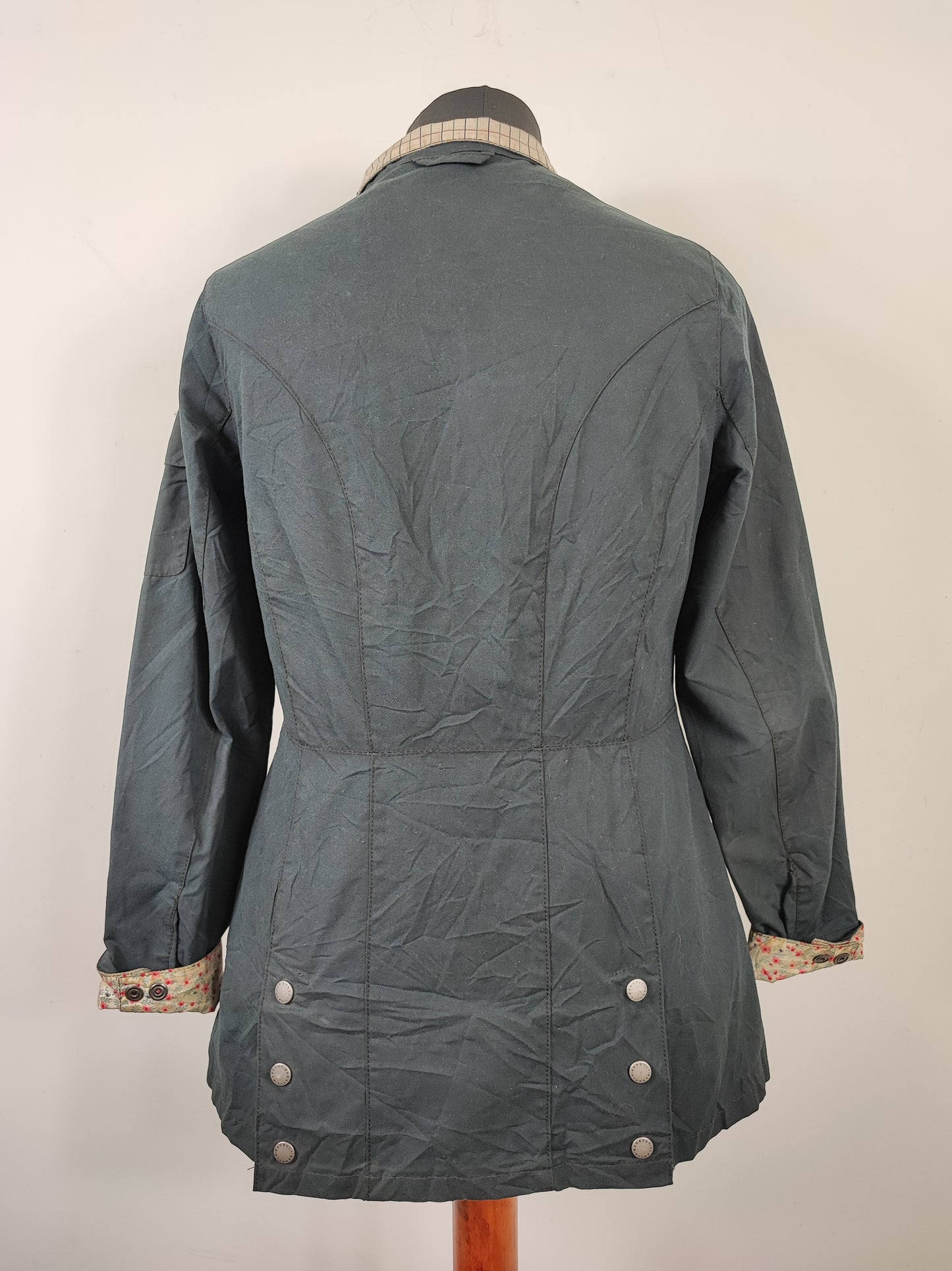 Giacca Barbour Donna Blu Small UK10 -Lady Stirrup wax navy Jacket Size Uk10