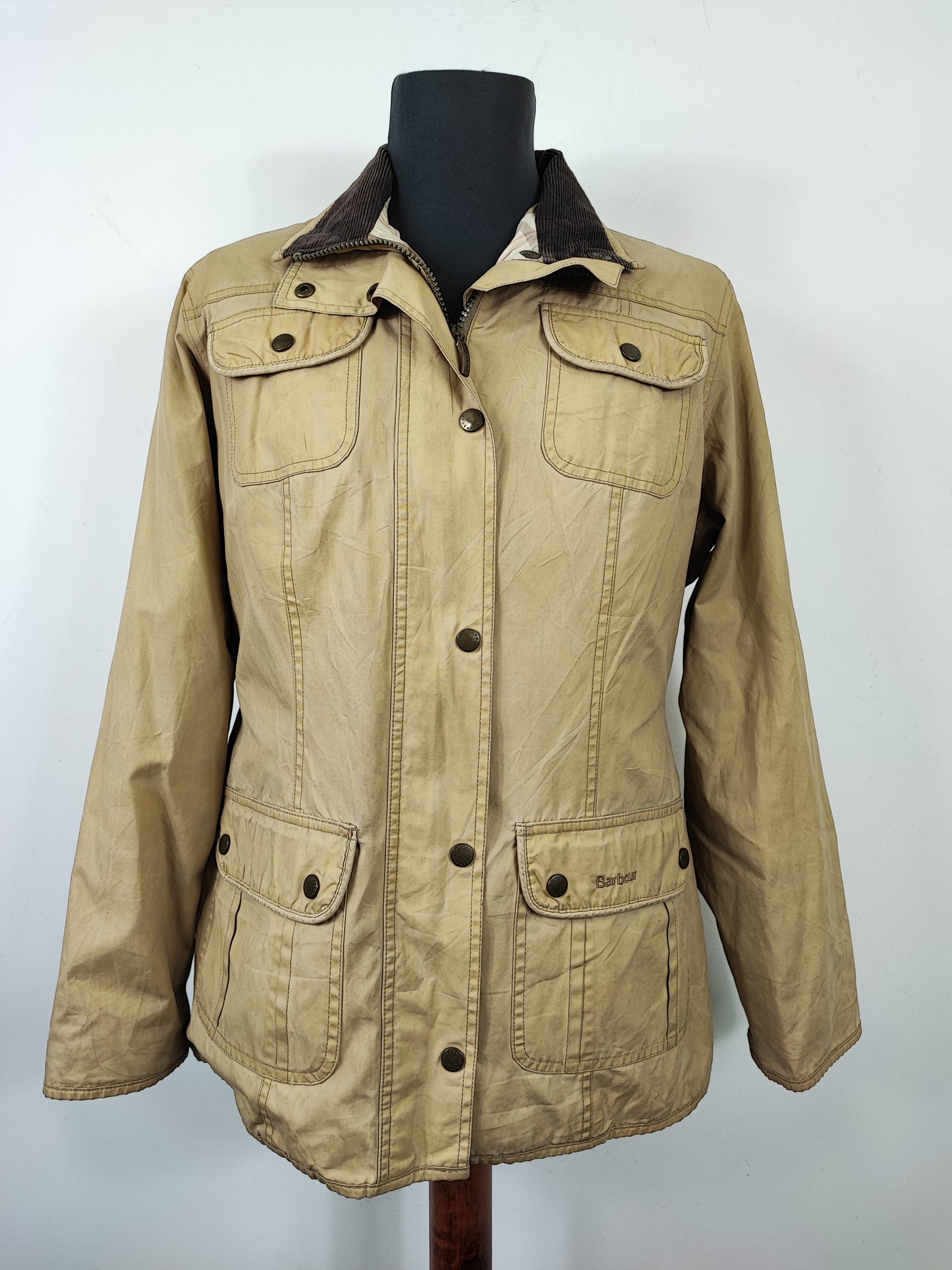 Barbour Giacca corta beige Utility Lumi donna tg.42/44 Lady Beige Utility Wateproof Jacket uk14