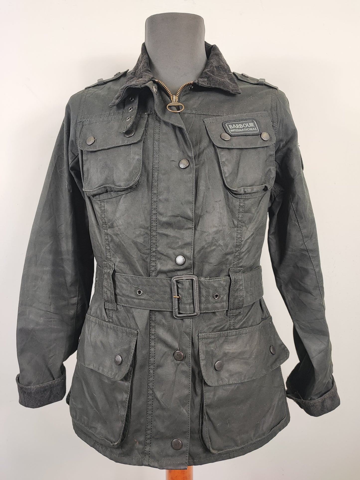 Giacca Barbour International Donna June Small UK10 -Lady International Black June Jacket UK10