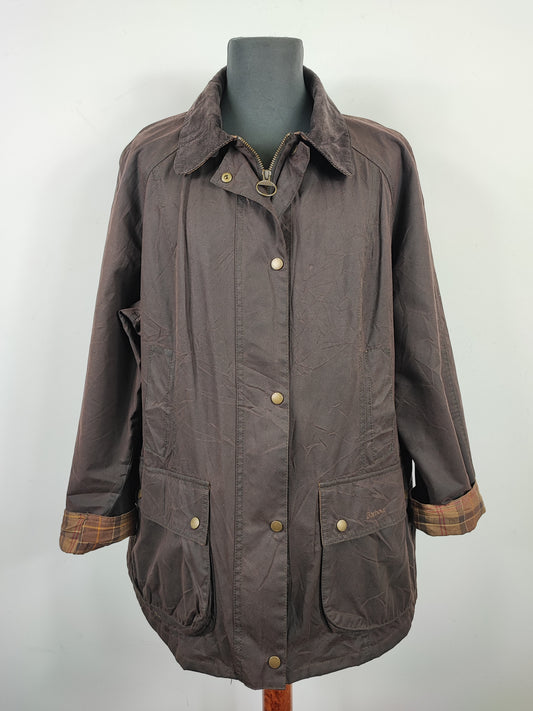 Giacca Barbour Beadnell marrone UK22 tg.50/52 Brown Lady Beadnell wax Jacket size Uk22