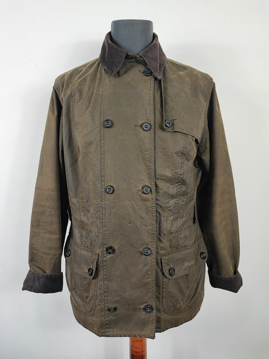 Giacca Barbour doppio petto unisex verde Uk16 tg.46 - Green double breasted wax Jacket uk16