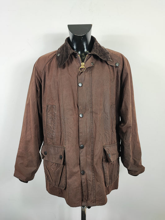 Barbour Giacca Bedale Uomo Vintage Marrone C44/112cm Bedale waxed Brown jacket Size Large