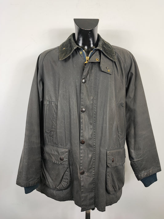 Barbour Giacca Bedale blu Vintage C44/112 CM Large Navy Waxed Bedale Jacket size C44