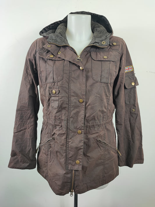 Parka Barbour da donna cerato Marrone Medium Uk14 - Winter Brown Lady Force Parka size Uk 14