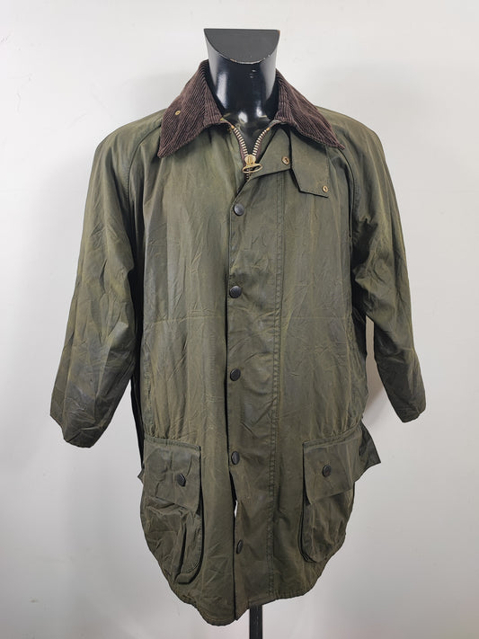 Barbour Giacca Beaufort vintage verde C42/107 vcm Man Green Wax Beaufort jacket Size L