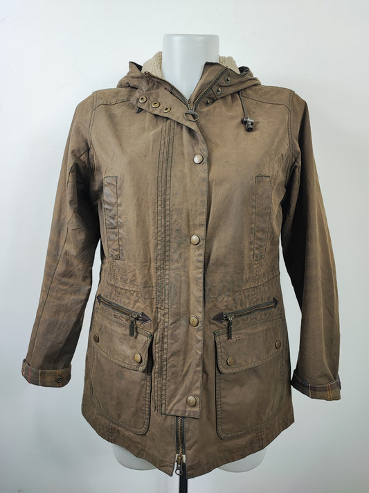 Parka Barbour da donna cerato Verde Medium Uk12 - Winter Olive Lady Force Parka size Uk 12