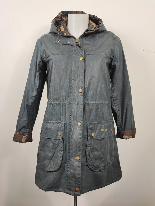 Barbour da donna blu con cappuccio uk10 Small - Lady Retail Marsworth Navy Jacket Size Uk10