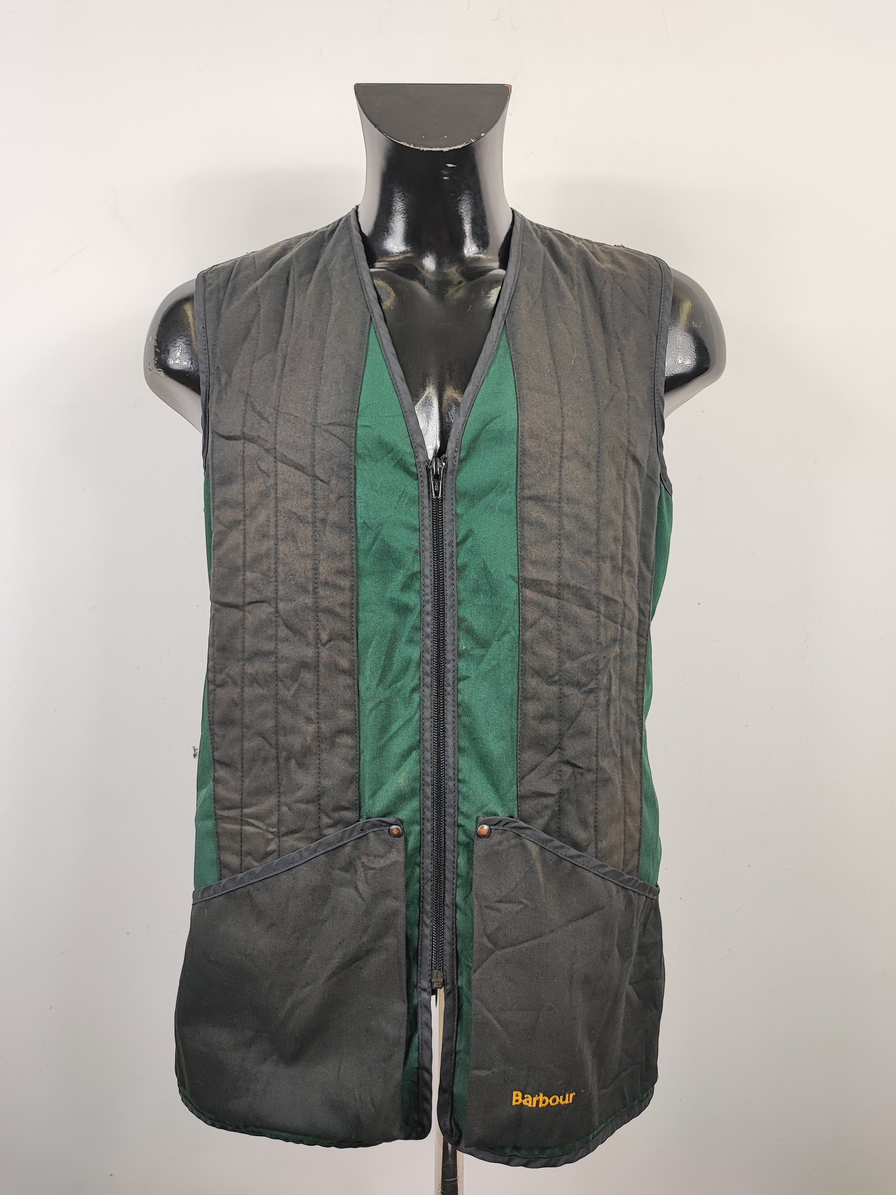 Gilet Barbour Uomo vintage da tiro verde Medium C40 102 cm Man Shooting Vintage Bickley Vest size M