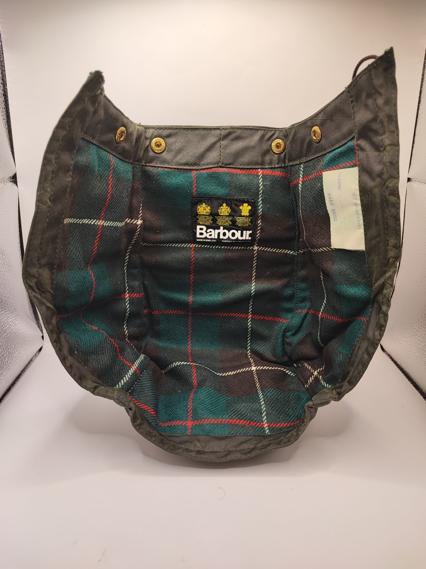 RARO Cappuccio Barbour vintage verde per Northumbria cerato Taglia Unica - Barbour Rare Northumbria Hood