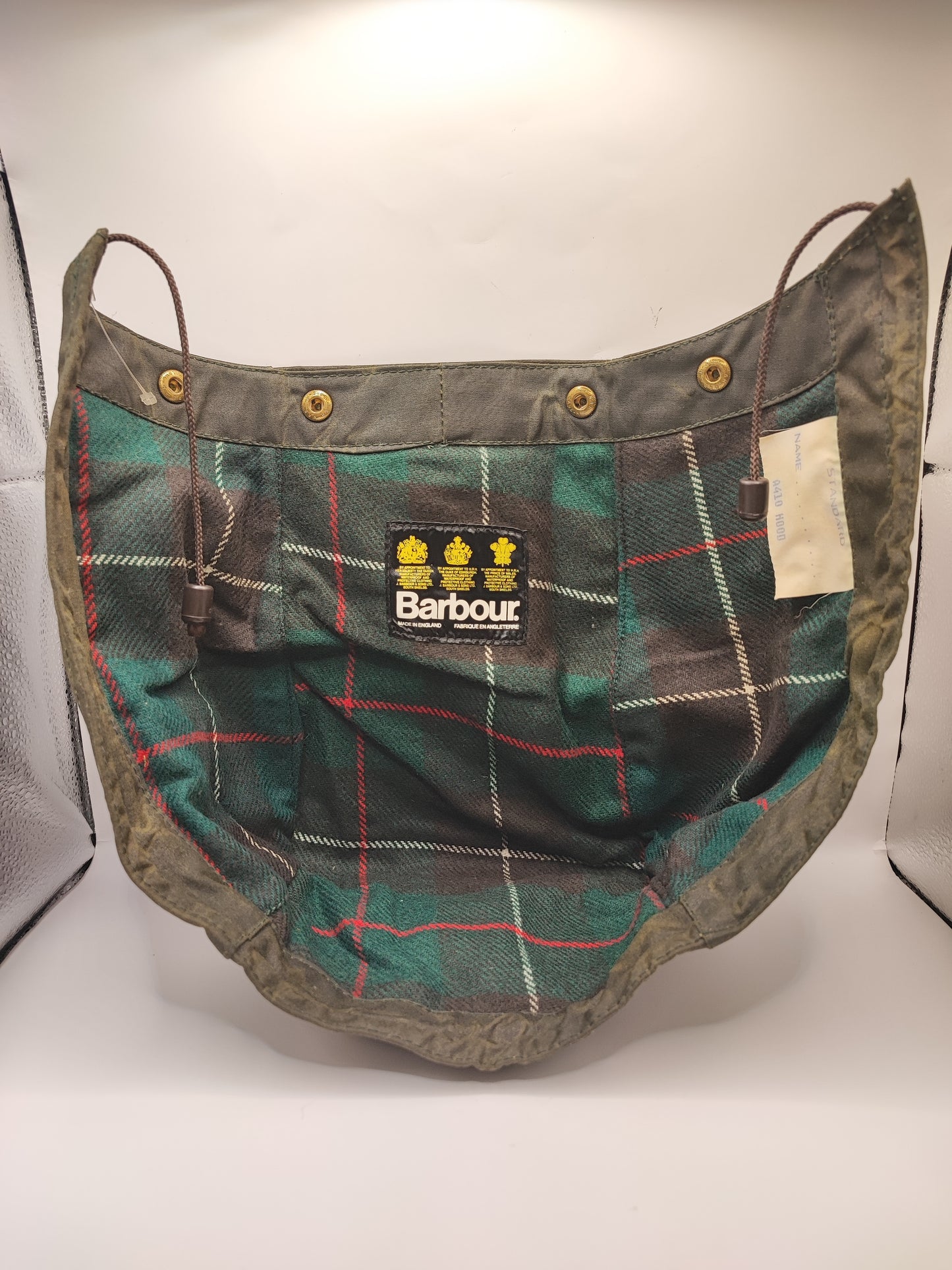 RARO Cappuccio Barbour vintage verde per Northumbria cerato Taglia Unica -Rare Northumbria Hood A410