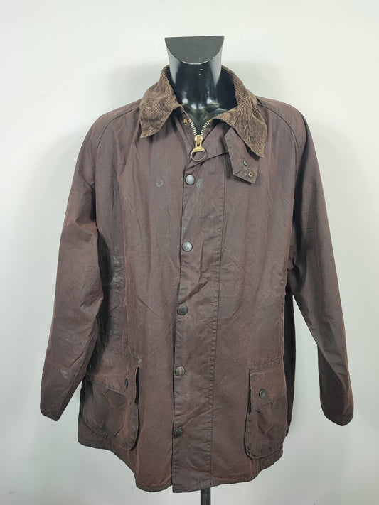 Barbour Giacca Beaufort vintage marrone C52/132 cm Man Brown Wax Beaufort jacket size XXXL